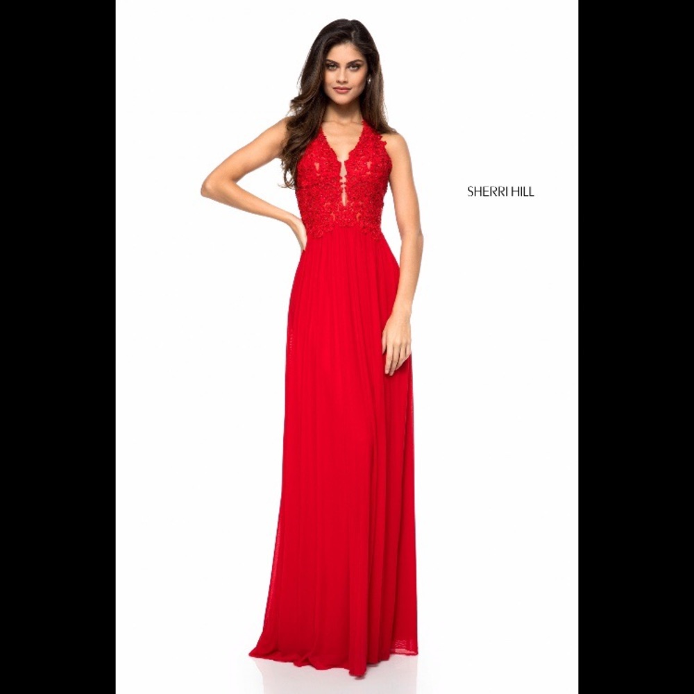 Sherri Hill Red Halter Prom Dress❤️